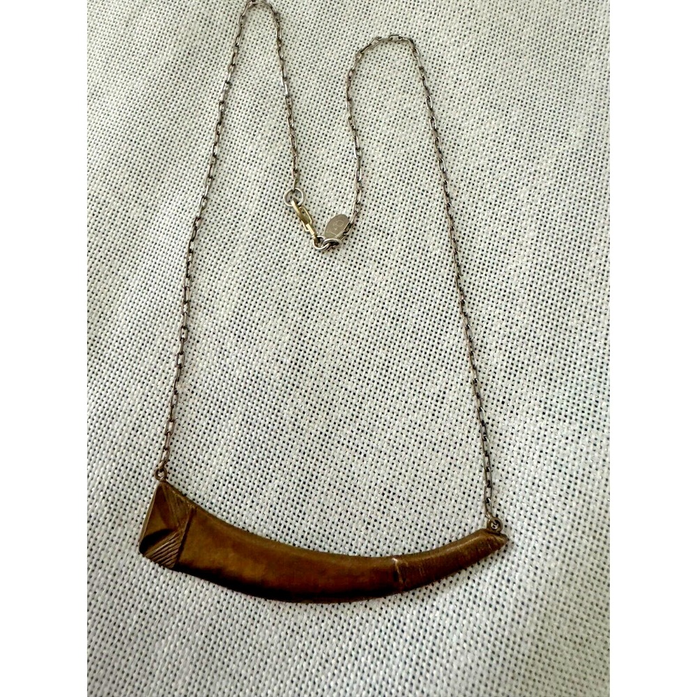 Axe & Apple Necklace Metal Pendant Brown with‎ Silver Tone Chain Necklace Women